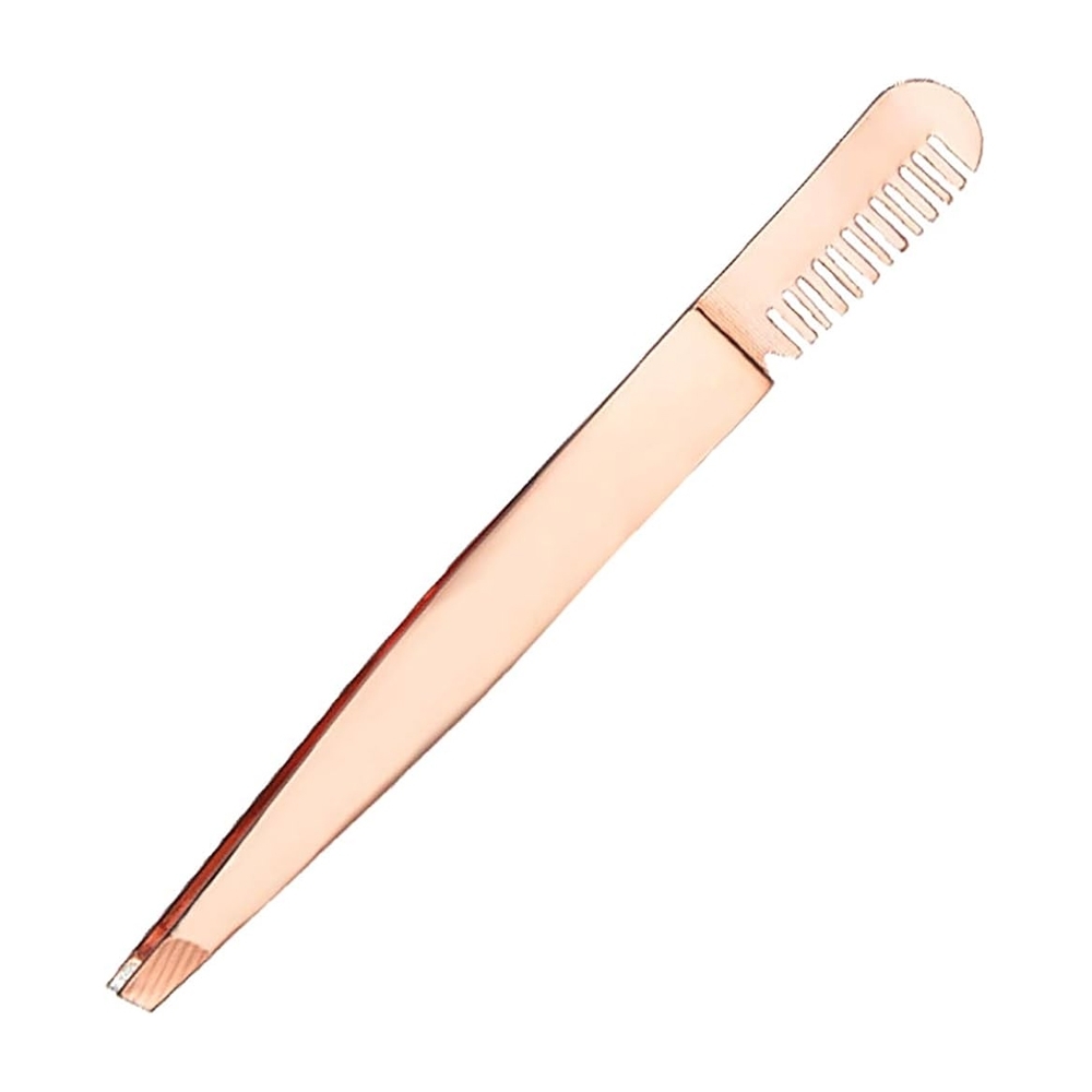 Slant Tip Tweezers With Comb