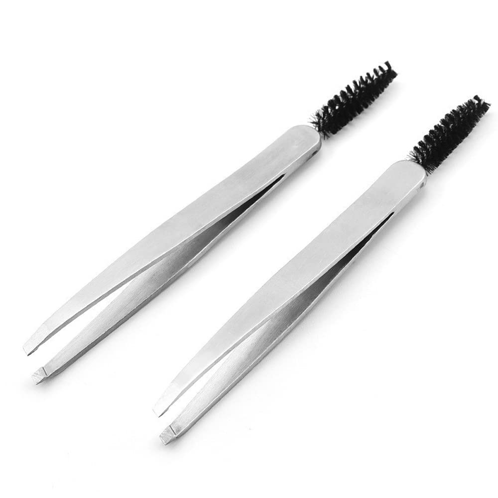 Slant Tip Tweezers With Comb